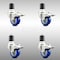 Service Caster 3 Inch 316SS Blue Poly Swivel 1-3/4 Inch Expanding Stem Caster Set Lock Brake SCC-SS316TTLEX20S314-PPUB-BLUE-134-4 - alternate 1
